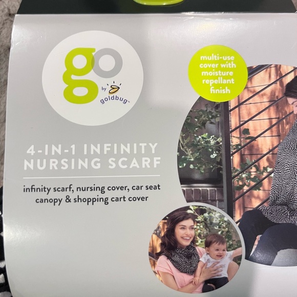 4-in-1 Nursing Scarf; black and white dots; see description for wearable options - Picture 3 of 4